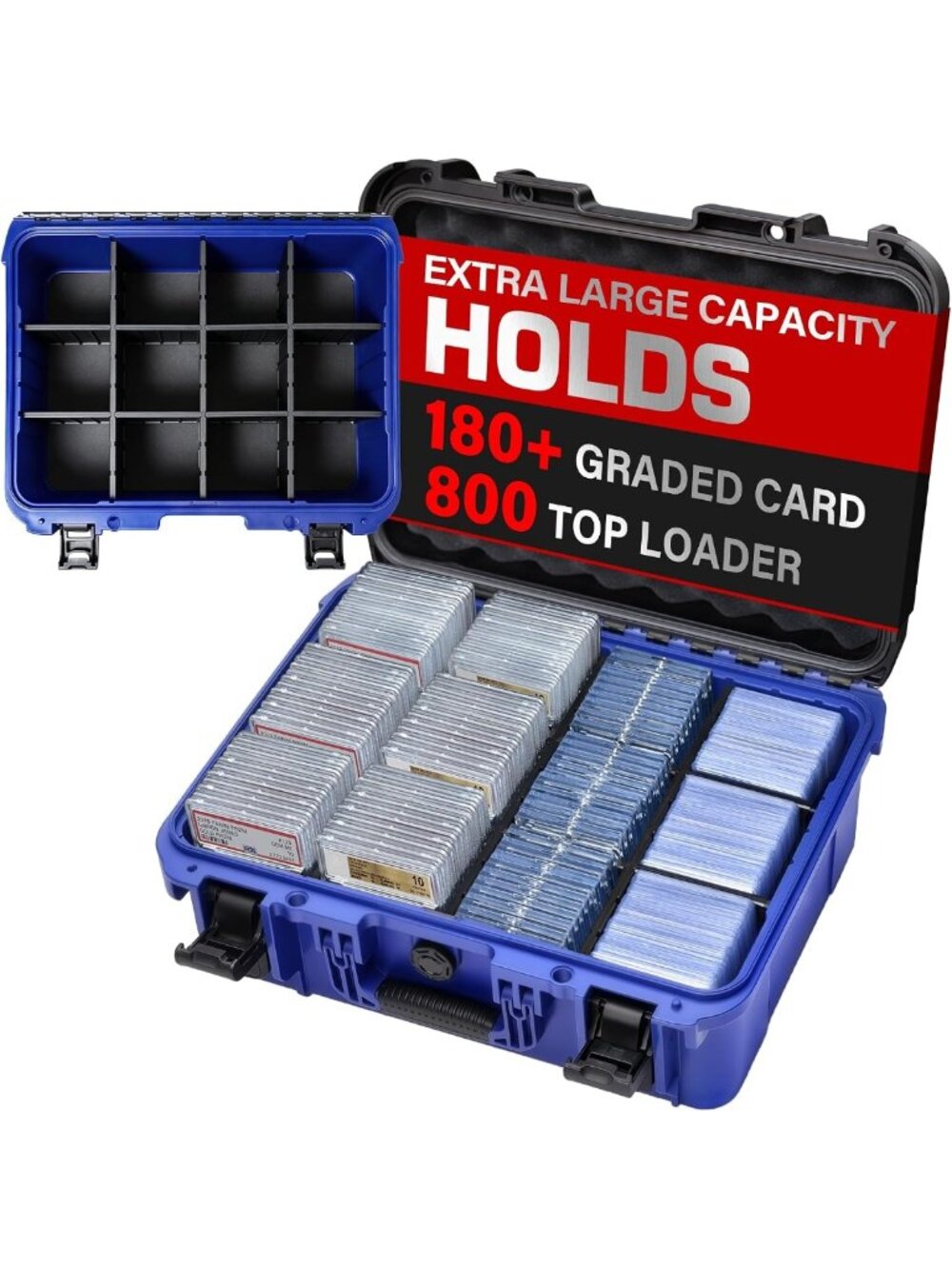 Sports Card Storage Box, Extra Large Graded Card Case, Waterproof Hard Case